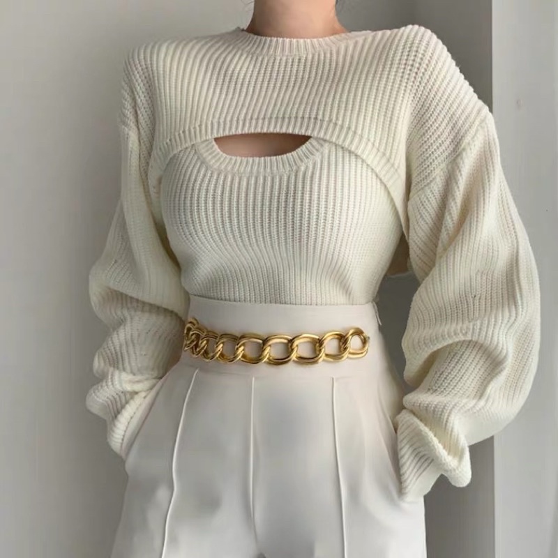 ( ADELLA ) Áo len khoét ngực hottrend bao chất❤️