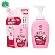 NƯỚC RỬA BÌNH ARAU BABY [FREESHIP] NƯỚC RỬA BÌNH ARAU BABY NỘI ĐỊA NHẬT CHAI 500ML/TÚI 450ML