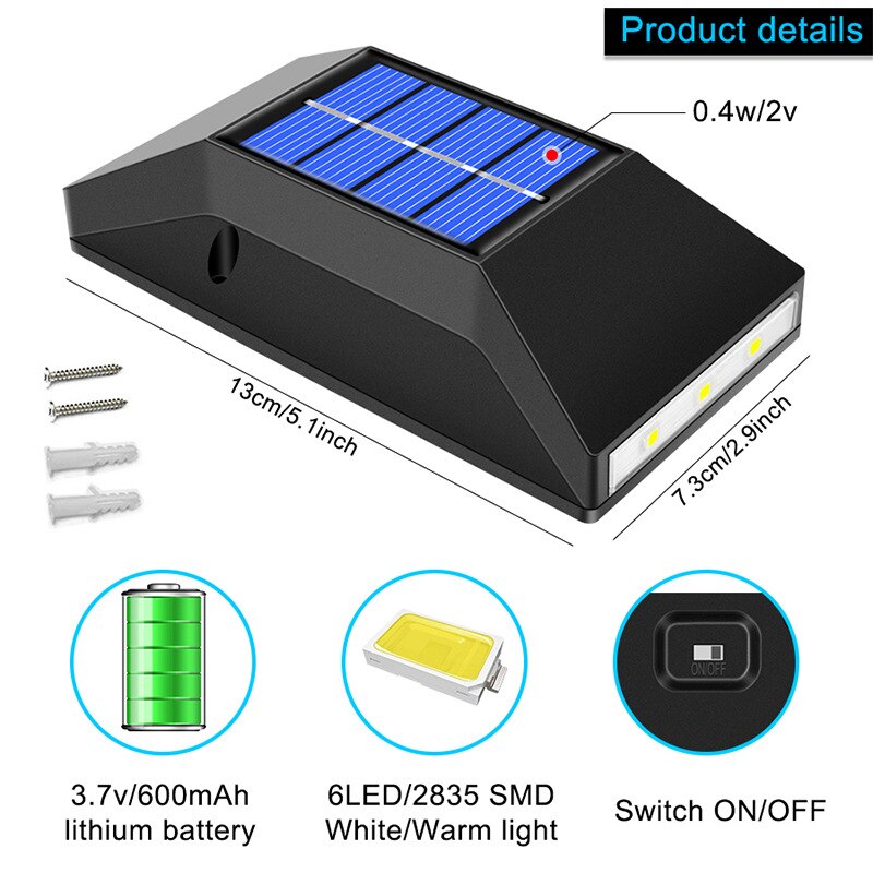 Đèn Led 6 Bóng Gắn Tường Ngoài Trời Chống Nước Ip65
