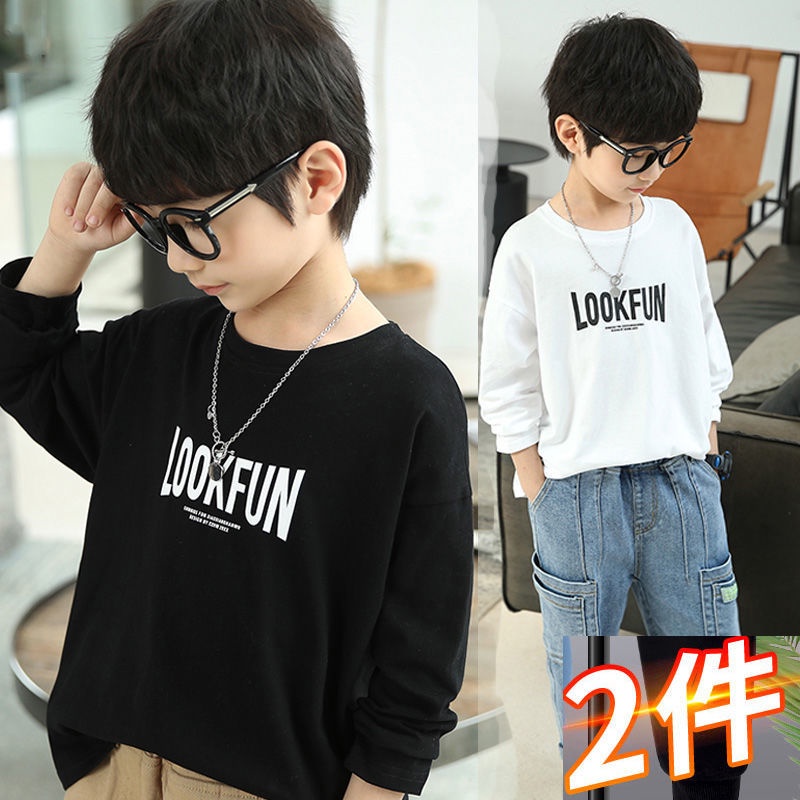 Áo Thun Cotton Trơn Tay Dài Nhiều Màu Thời Trang Mới Dành Cho Bé Trai 2022