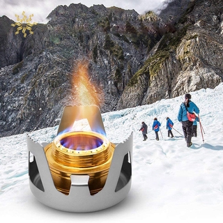 Lò đốt cồn bằng đồng thau có giá đỡ bằng hợp kim nhôm để leo núi cắm trại tiện dụng