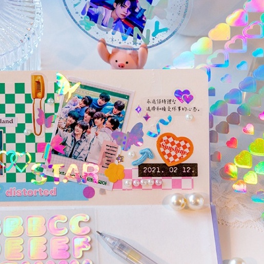 Sticker trang trí Toploader Mo-card hologram lấp lánh - Be Tiny Stationery