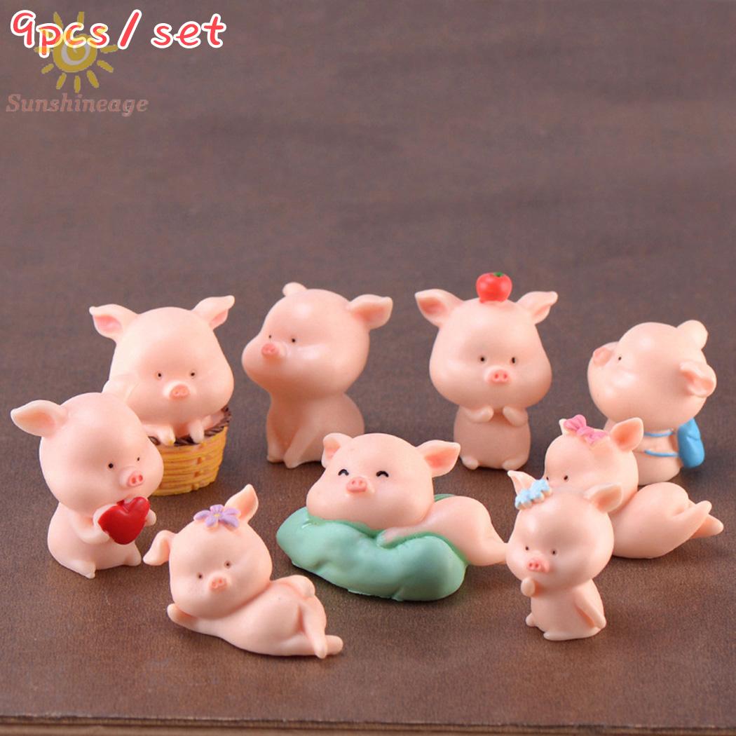 Set 9 Mô Hình Tượng Mini Trang Trí Tiểu Cảnh Sân Vườn