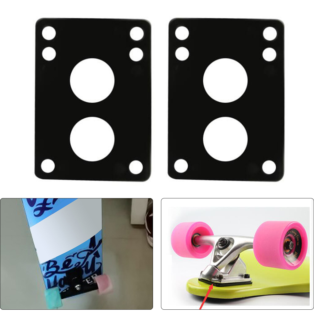 Bubble Shop61 Skateboard Riser Pads Pair of Risers Longboard Shock Pads Black 3mm