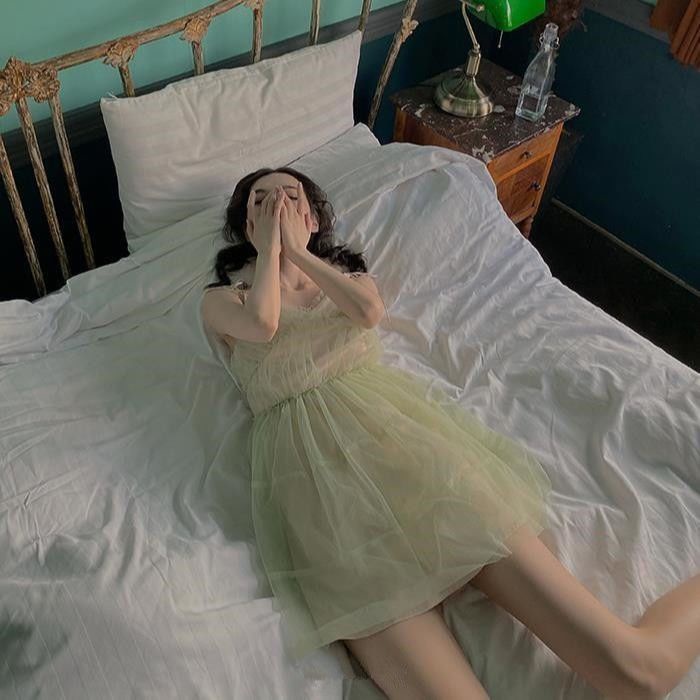 COZOK Đầm Thời Trang Phối Lưới Đáng Yêu Cá Tính Cho Nữ