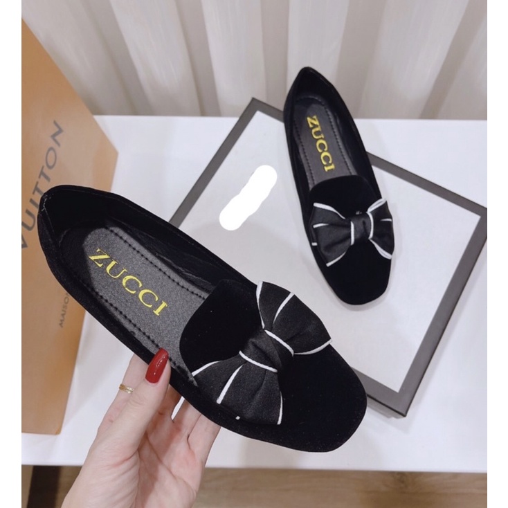 giầy bệt phối nơ cực xinh ( hình thật )