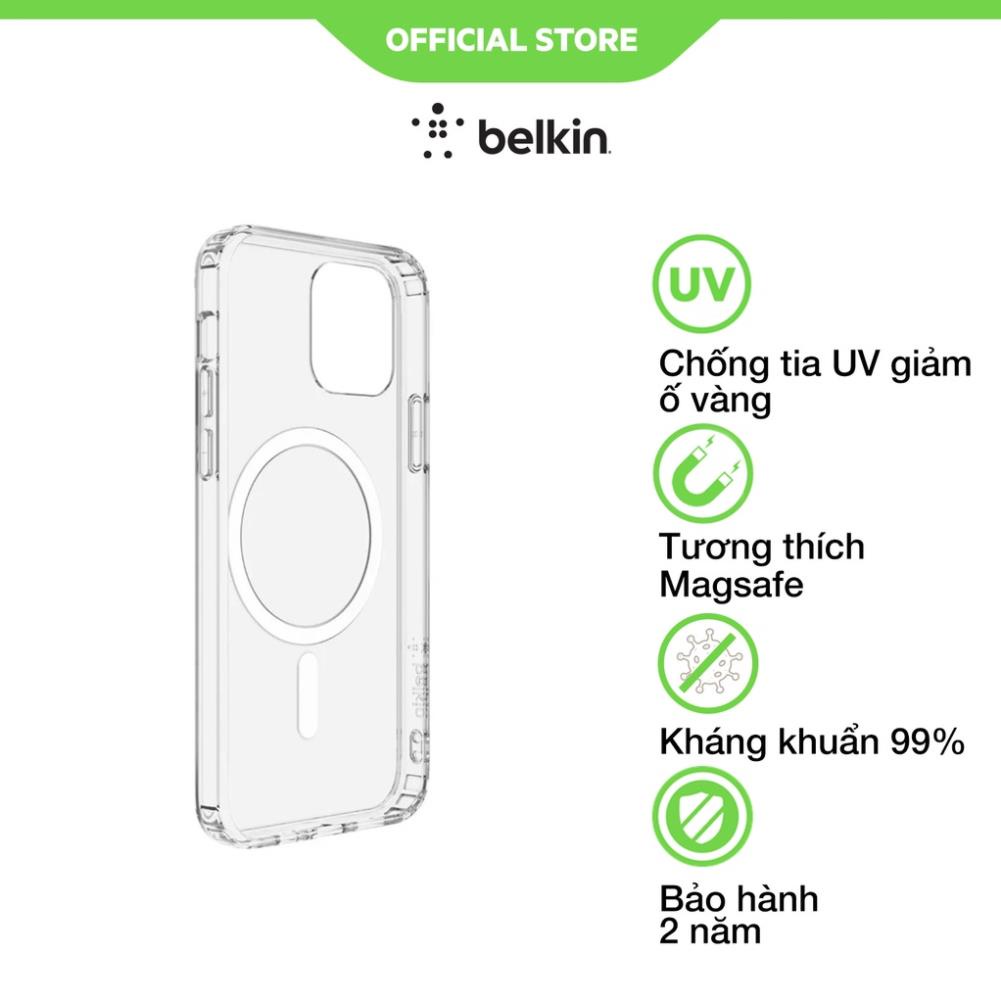 Ốp Lưng magsafe kháng khuẩn Belkin iphone 12/ 12 pro/ 12 pro max - hàng chính hãng cao cấp