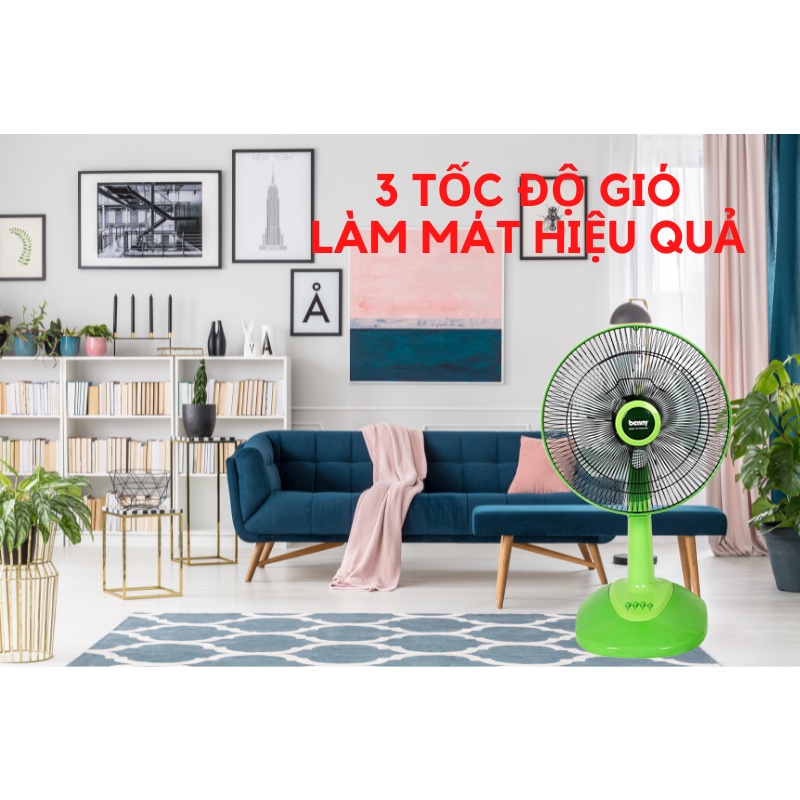 Quạt Bàn Benny BFT-30GN - Xanh Lá - Hàng Chính Hãng - BFT30GN / BFT30 / BFT-30 / 45W / Cánh 30cm