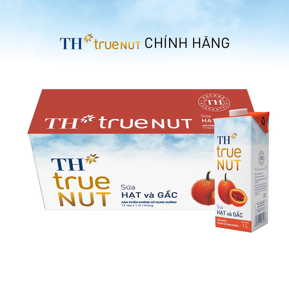 Thùng 12 hộp sữa hạt và gấc TH True Nut 1L (1L x 12)