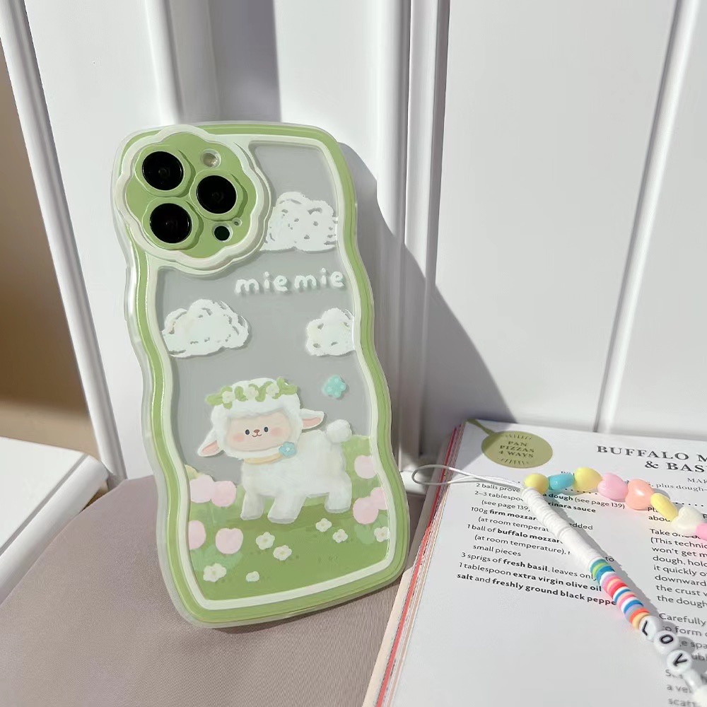 Ốp Điện Thoại tpu Mềm Họa Tiết Cừu Gắn Dây Xích Cho Iphone 12 pro max 11 pro max xs max xr x 13promax 7plus