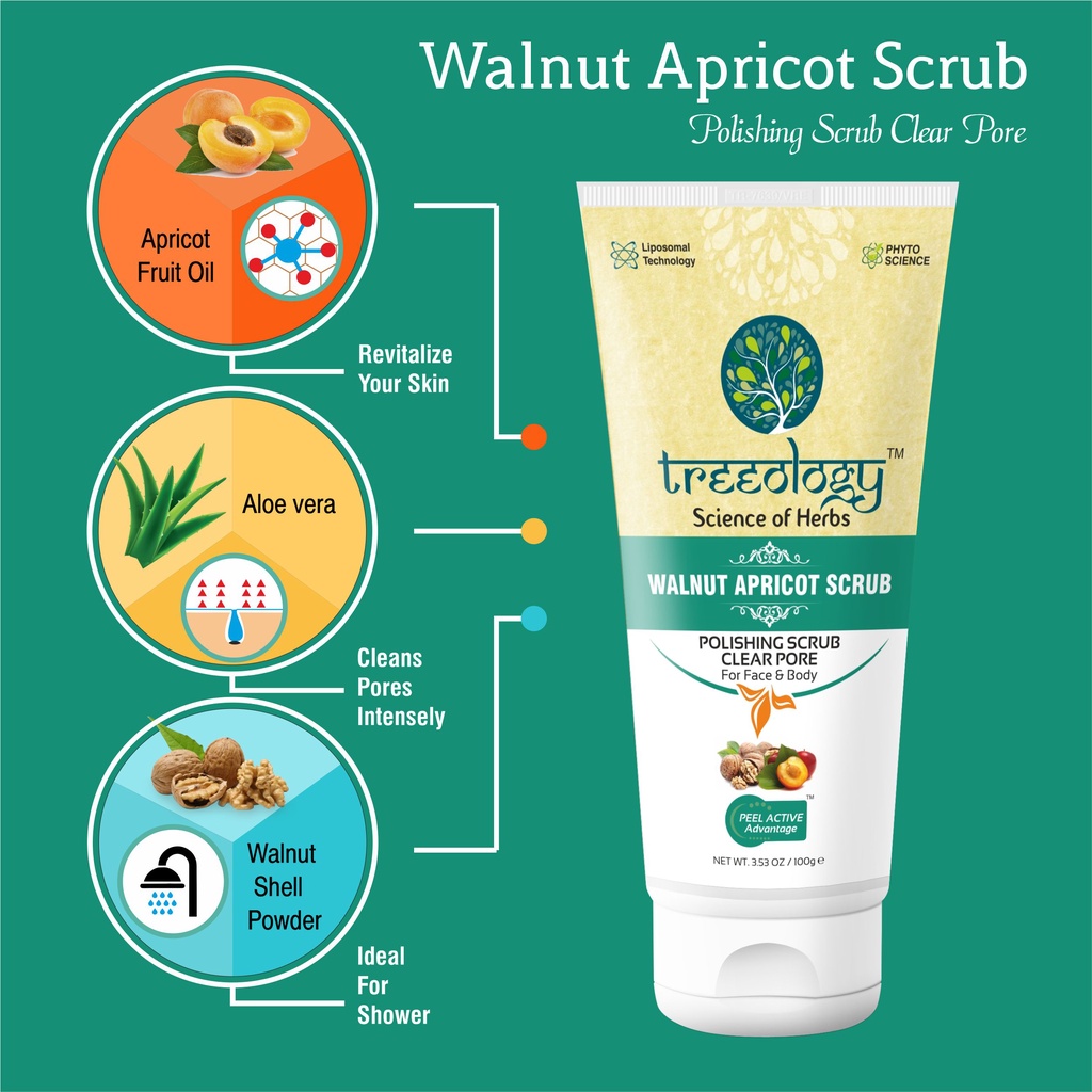 TREEOLOGY Kem tẩy tế bào chết chiết xuất quả mơ và óc chó | BigBuy360 - bigbuy360.vn