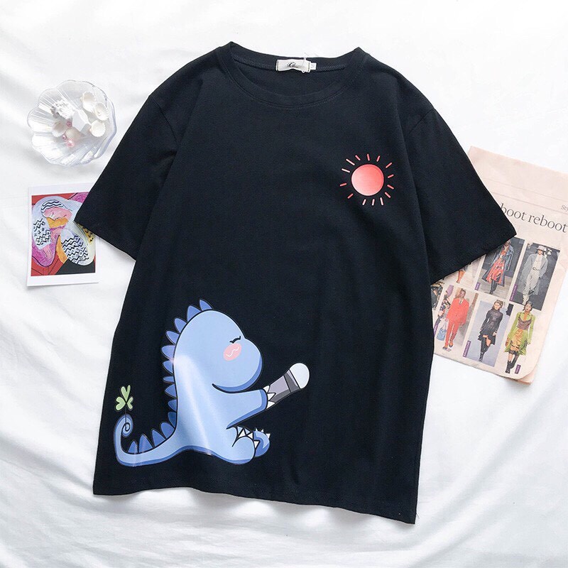 Áo thun tay lỡ form rộng 🍒FREESHIP🍒 Giảm 10K khi nhập [ Áo phông ] Áo thun unisex  Khủng long CA | BigBuy360 - bigbuy360.vn