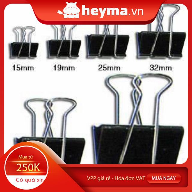 Kẹp tài liệu đen 1hộp(12cái),Kẹp bướm 15mm-19mm ٩(^‿^)۶