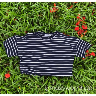 Áo croptop tay ngắn short stripped tee Maxy Workshop