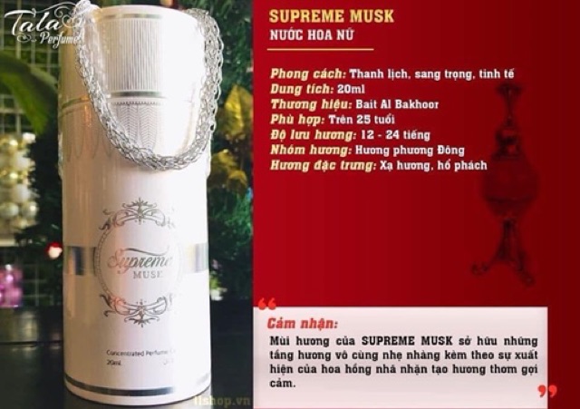 Tinh Dầu Nước Hoa Nội Địa Supreme Musk | BigBuy360 - bigbuy360.vn