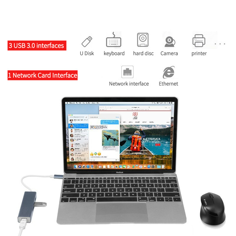 Bộ Chuyển Đổi Mạng Lan Rj45 10 / 100 / 1000mbps Usb 3.0 5gbps