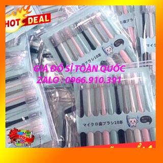 sét 10 bàn chải đánh răng nhật bản cho bé và người lớn, combi bộ bàn chải sợi nano lion trẻ em
