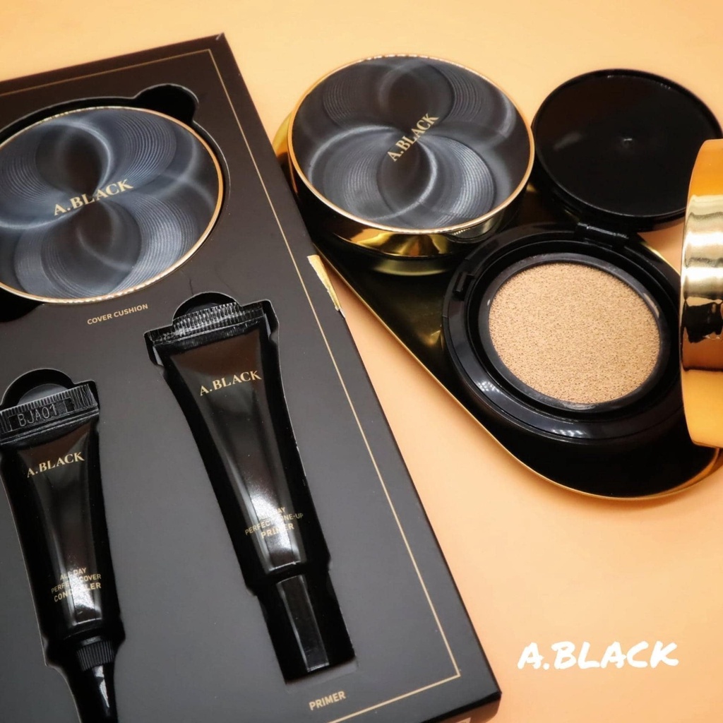 Set 3 Món Phấn Nước A.BLACK (ClubClio) - All Day Perfect Fit Cover Cushion SPF50+ / PA+++