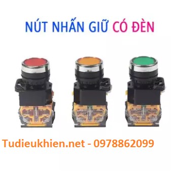 Nút Nhấn Giữ Tủ Điện Có Đèn ( xanh - vàng - đỏ)