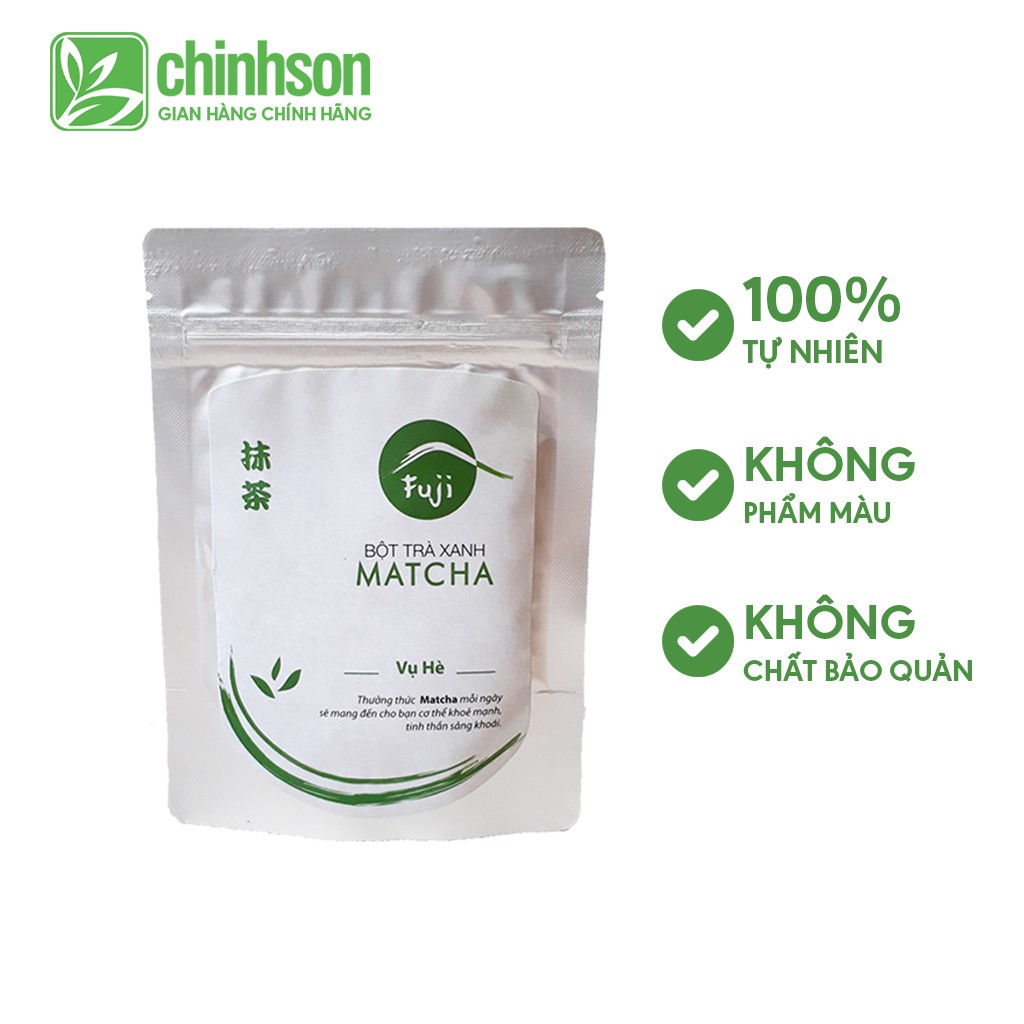 Bột Trà Xanh Nguyên Chất Pha Chế Đồ Uống, Đắp Mặt, Làm Bánh Fuji Matcha Hè 30g - Hàng Chính Hãng, 100% tự nhiên