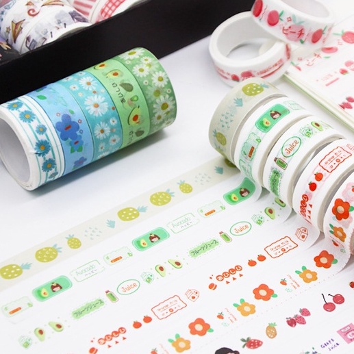 Băng keo giấy 1 cuộn washi tape vintage combo bullet journal trang trí sổ tay retro cổ điển TIMO WS21