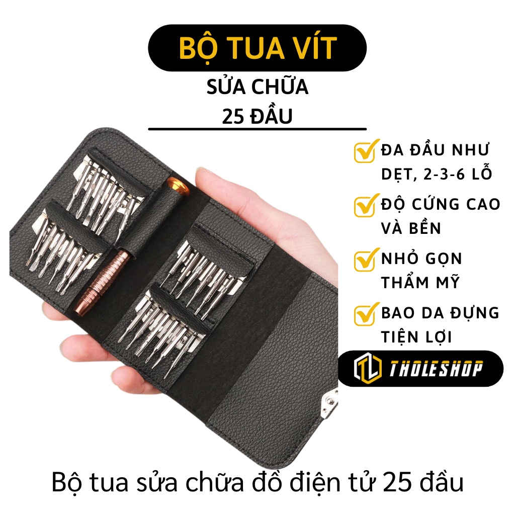 Bộ Tua Vít - Tua Vít Sửa Chữa Điện Thoại, Đồ Điện Tử 24 Món Kèm Ví Da Bảo Quản 6720