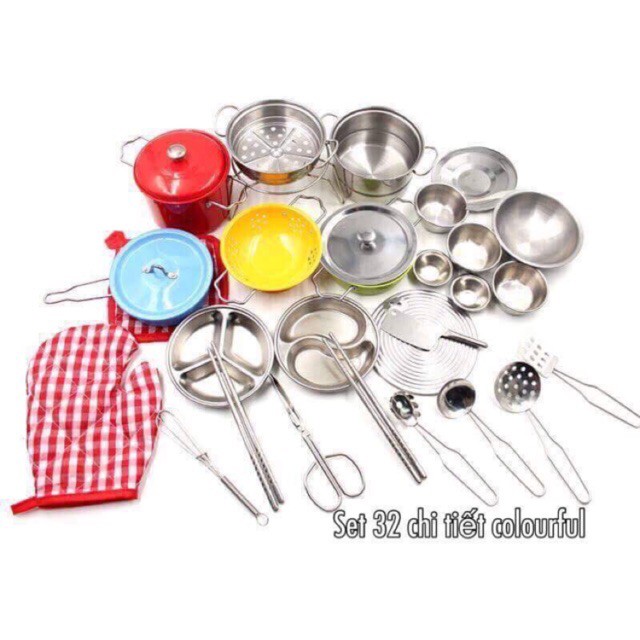 - Đồ chơi Bộ nồi inox mạ màu
