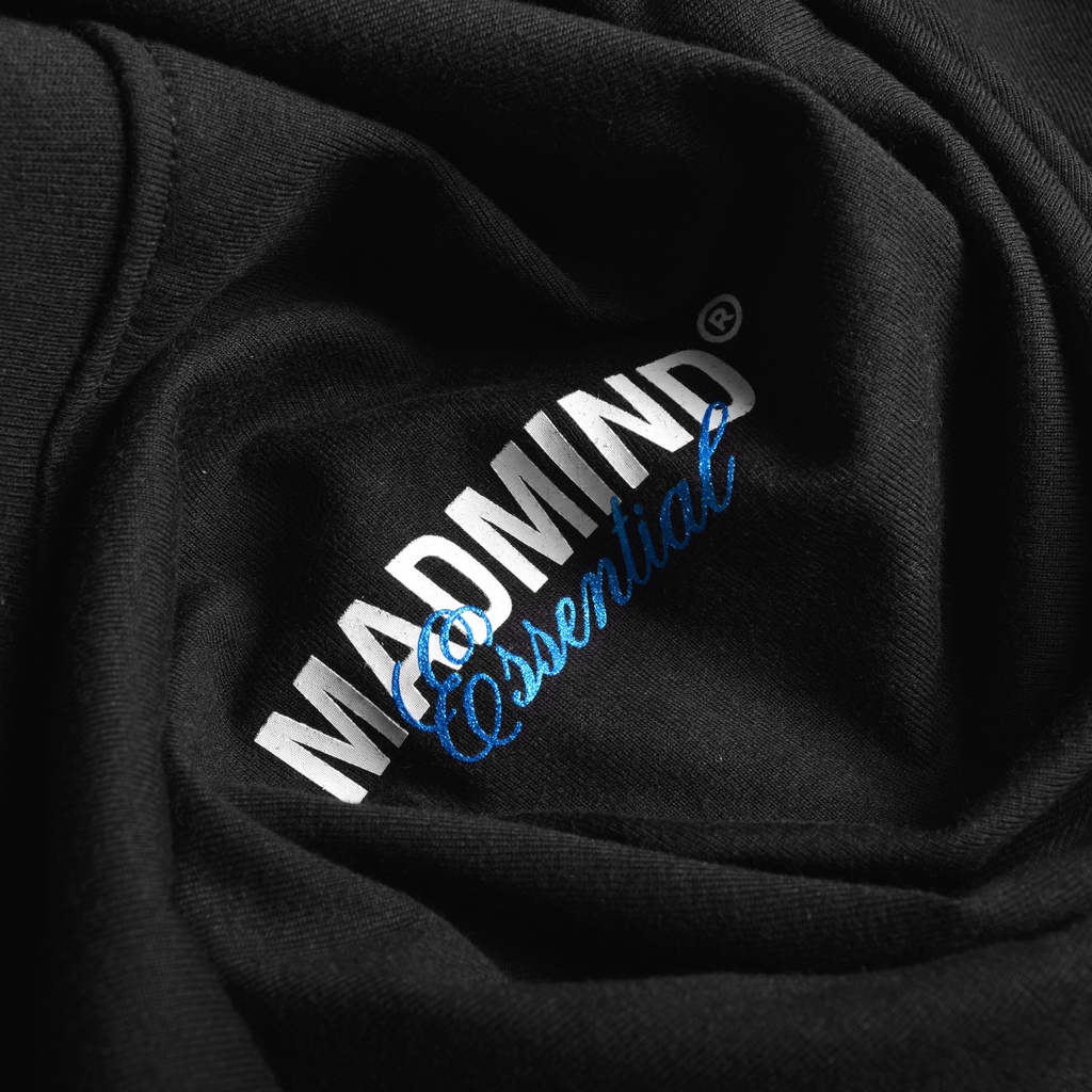 MADMIND® Chính Hãng - Áo Thun Essential Màu Đen / Xanh Dương / Trắng / Xám, In Cao, Logo Lấp Lánh Form Rộng Unisex