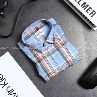 Áo Sơ Mi Nam CNK Cotton Tây Caro Tay Dài Form Body - 2799