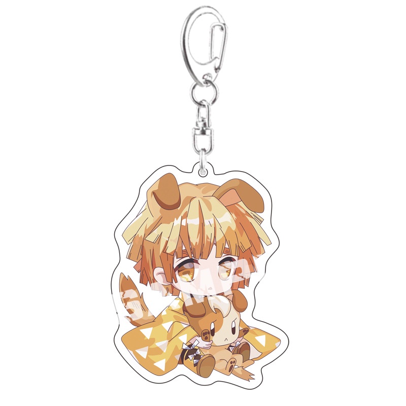 Demon slayer Keychain Bag Pandant Acrylic Keyring Two Side Anime Tanjirou Nezuko Key Chain souvenir Prop