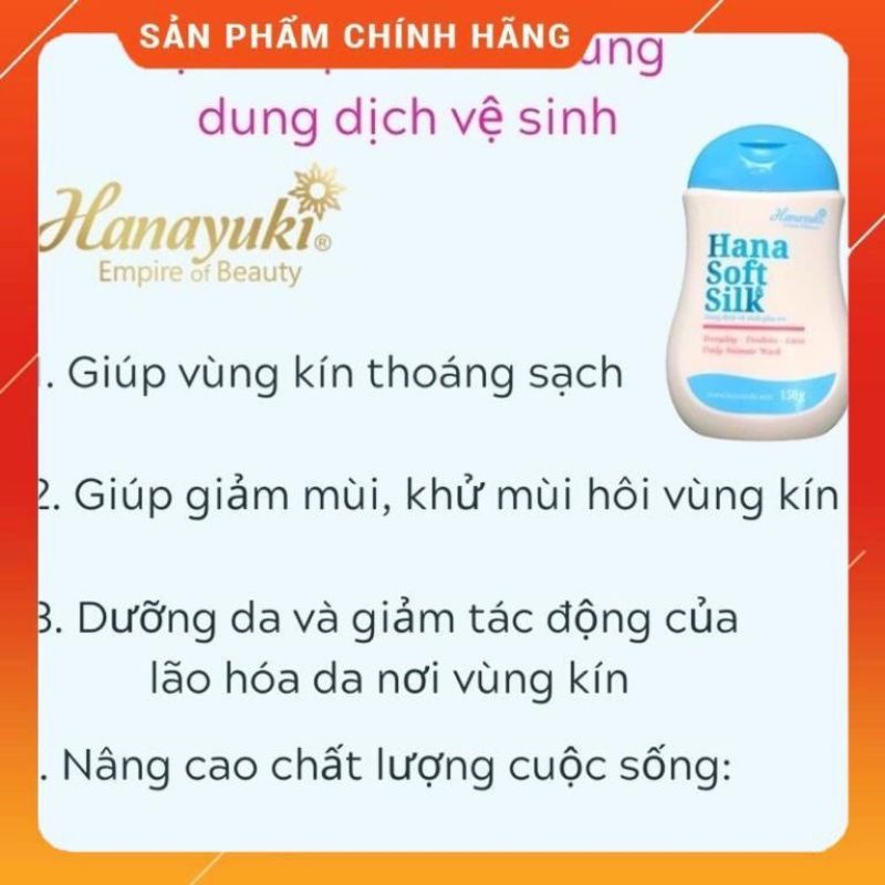 [CHÍNH HÃNG] Dung Dịch Vệ Sinh Phụ Nữ Hana Soft &amp; Silk HỒNG THƠM KHÍT KHÀNG KHUẨN