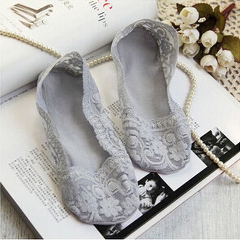 Đôi Vớ Thuyền Bằng Vải Ren Cotton Thời Trang Cho Nữ