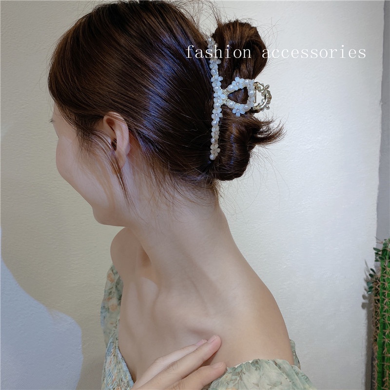 Kẹp Tóc Hình Hoa Đính Đá Pha Lê Đơn Giản Phong Cách Hàn Quốc Cho Nữ