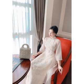 Áo dài cách tân thiết kế cao cấp_mita_ áo dài voan tơ 4 tà