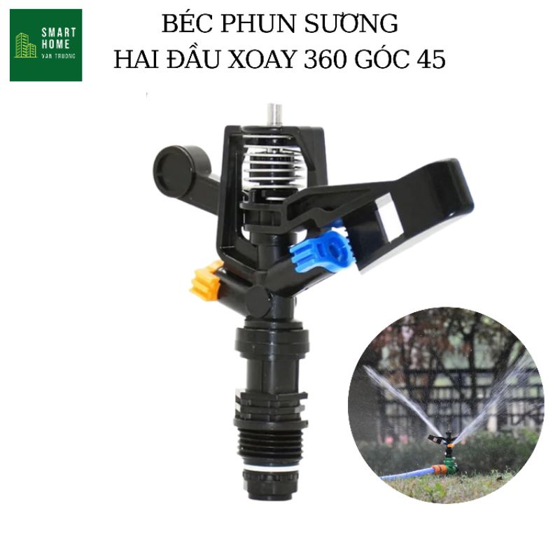 Béc phun cánh đập, xoay 360, ren 20mm cho tưới cỏ, tưới cây, làm mát mái tôn mùa nóng