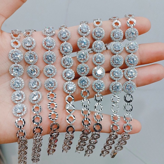 Lắc tay bạc xi vàng trắng xinh đẹp