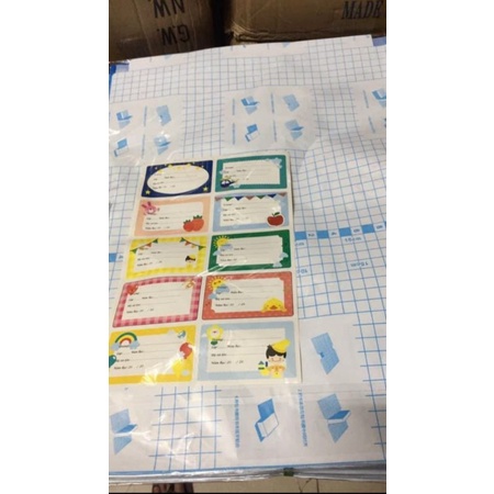 Set 10 decal bọc sách vở đủcác kích thước. tặng kèm nhãn vở