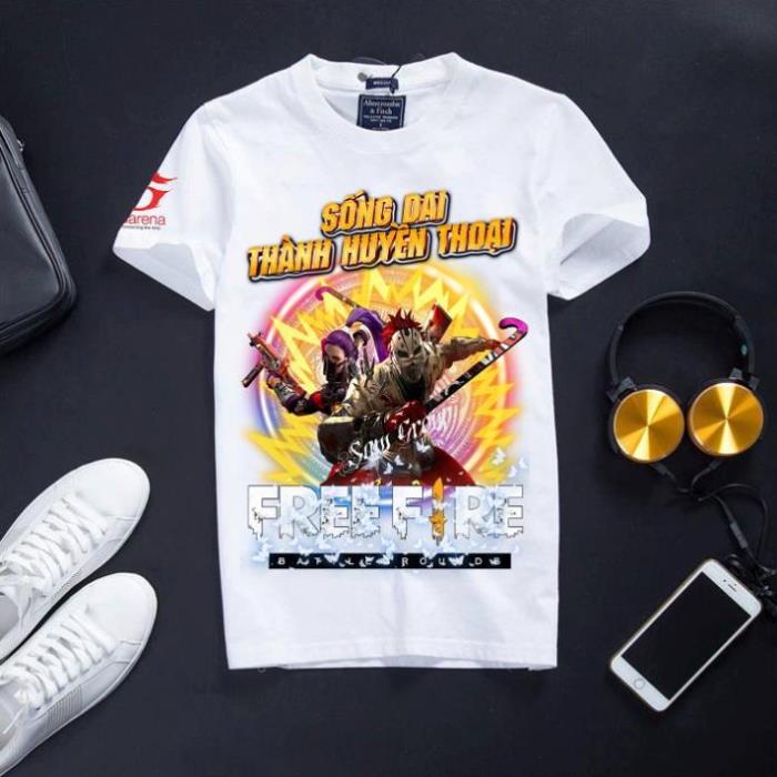 [Sale] Áo Thun Free Fire Màu Trắng Cotton - Thẻ Vô Cực Mùa 18