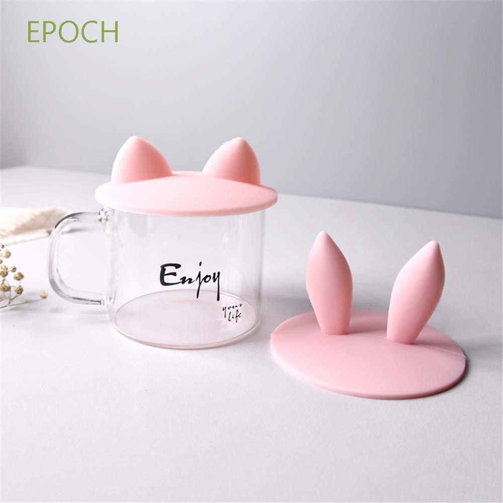 Nắp Đậy Ly Chống Bụi Bằng Silicon Hình Tai Thỏ Dễ Thương