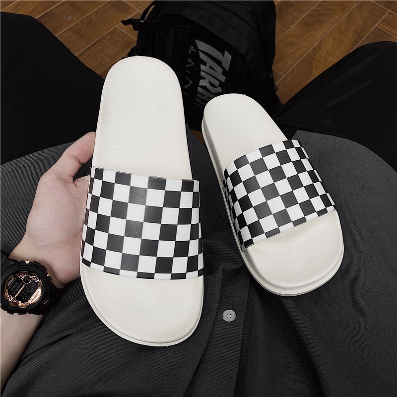 Dép MWC 7731 - Dép Nam Quai Ngang Họa Tiết Ô Vuông  Nổi Bật ,Dép Nam Cao Cấp,Siêu Bền Đẹp, Mẫu Mới, Giá Tốt, Đi Mềm Êm