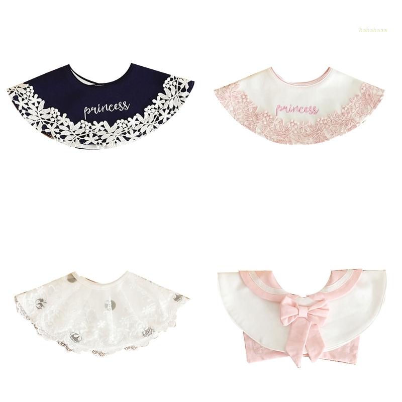 Haha Yếm Ăn Cotton Đính Nơ Ren Dễ Thương Phong Cách Hàn Quốc Cho Bé Sơ Sinh