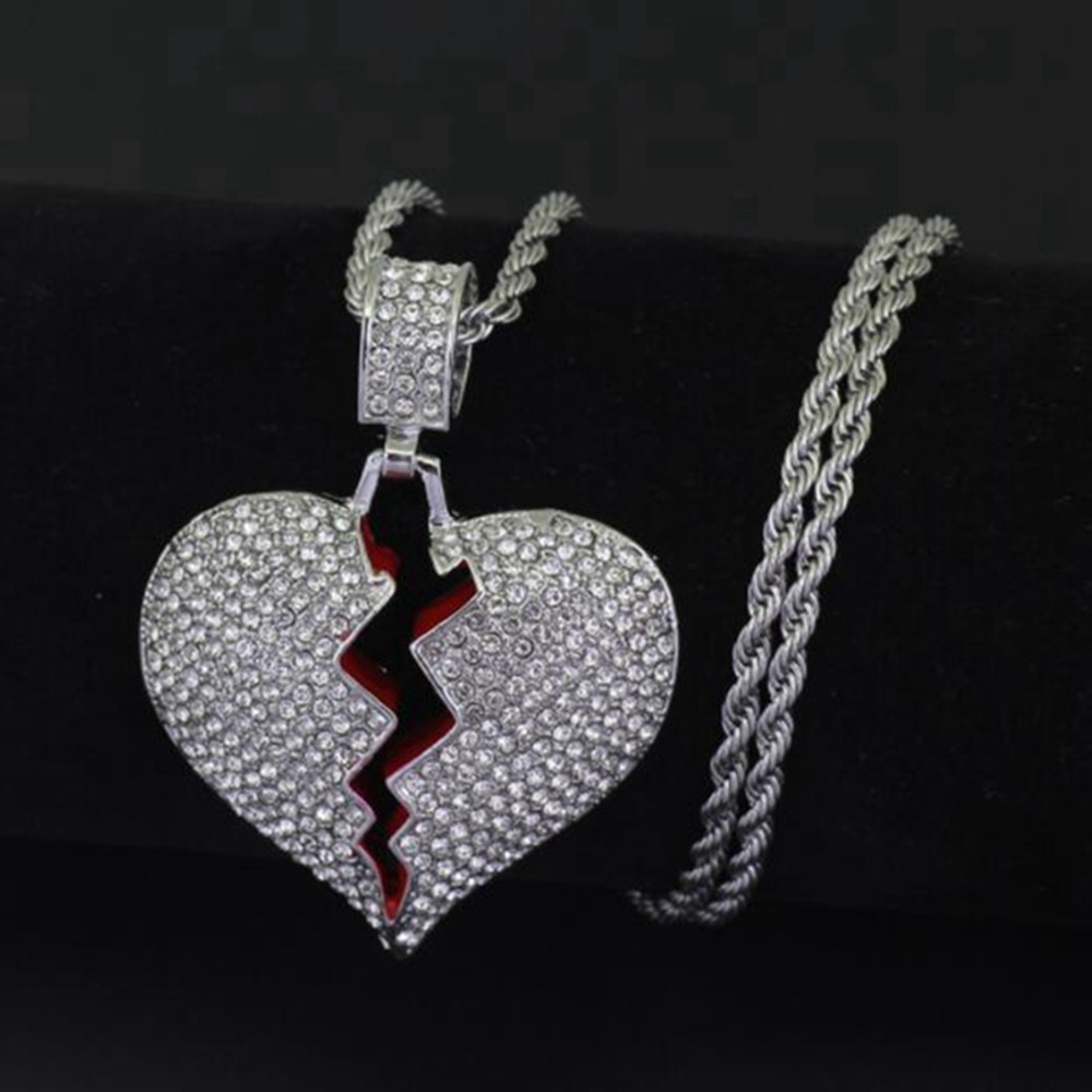 Personality Broken Heart New Men And Women Couples Pendant, Hip Hop Necklace, Alloy Model