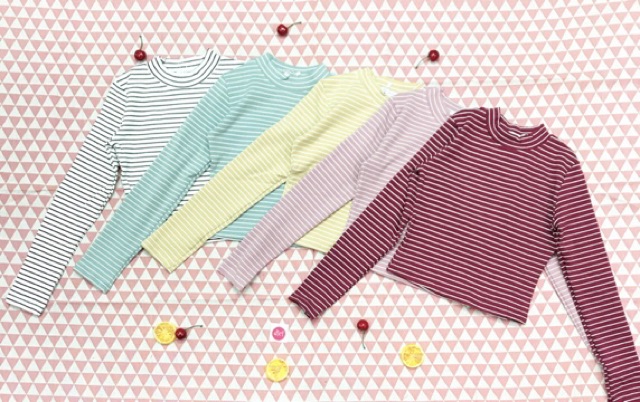 ÁO CROPTOP TAY DÀI KẺ SỌC