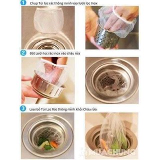 Set 100 Túi Lọc Rác Để Bồn Rửa Bát ( Loại Có Chun) NB02