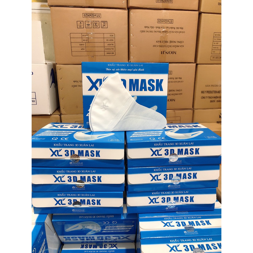 Khẩu Trang 3D Mask Xuân Lai chính hãng công ty có logo tem niêm phong Xuân Lai bảo vệ sức khỏe mọi gia đình | BigBuy360 - bigbuy360.vn