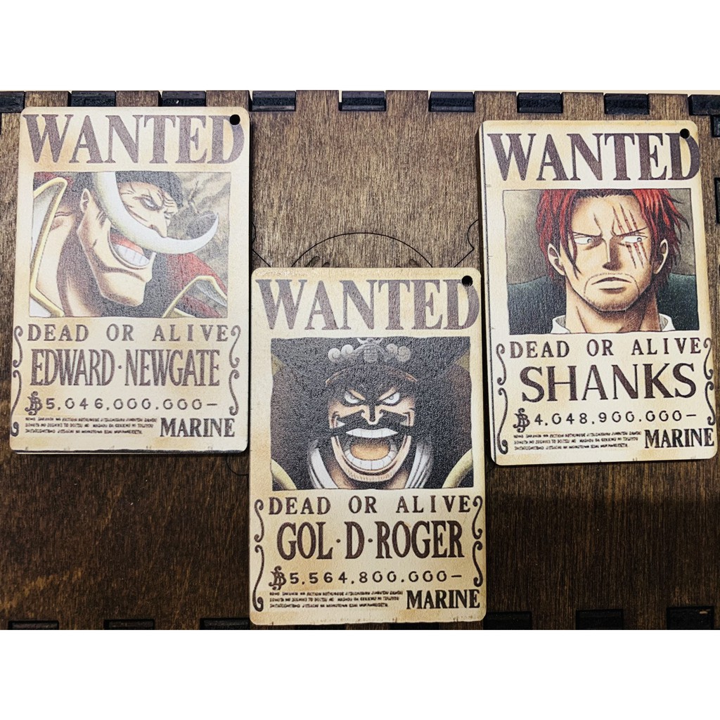 Móc Khoá One Piece - Tờ Truy Nã One Piece - Tứ Hoàng - Ace, Sabo, Shanks, Hancock, Newgate, Linlin, Kaido, Teach