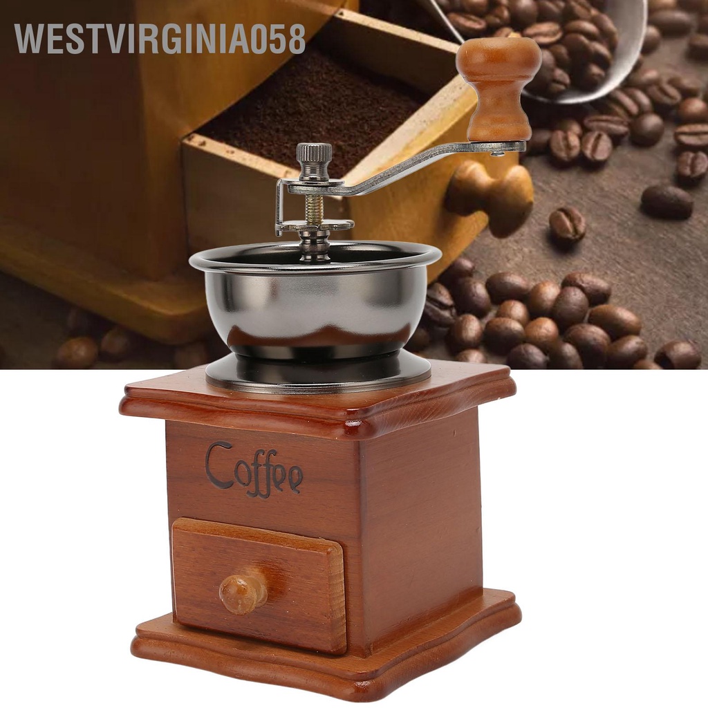 Westvirginia058 Hướng dẫn sử dụng Máy xay hạt cà phê Phong cách cổ điển cầm tay cho Quán tại nhà Cửa hàng trà sữa