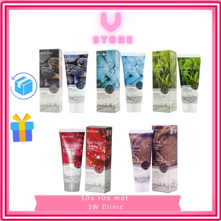 Sữa rửa mặt 3w clinic hàn quốc mẫu mới trà xanh, collagen, hoa hồng, than, gạo 100ml