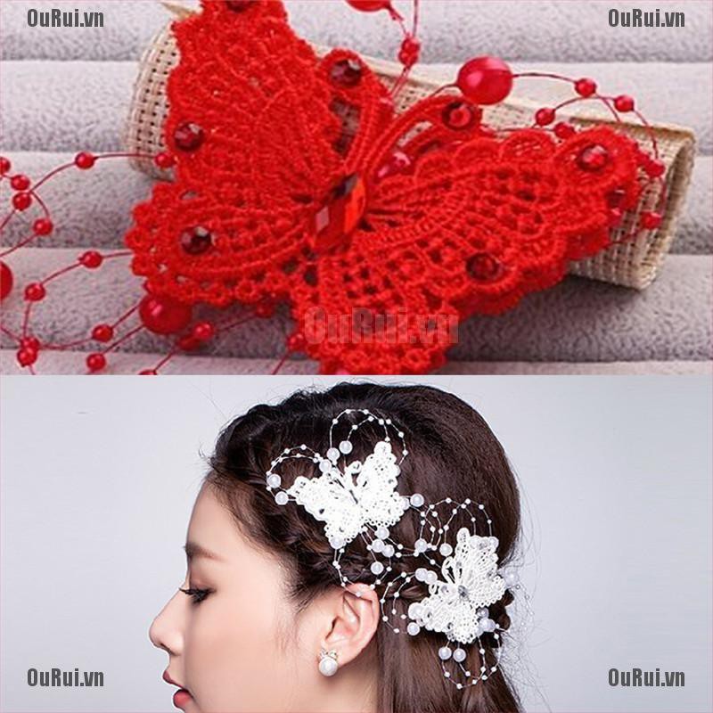 Kẹp Tóc Giả Đính Ngọc Trai Sang Trọng Cho Cô Dâu