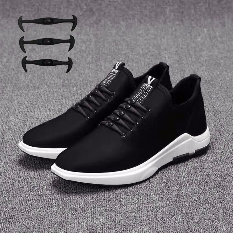 Dây giày cao su đàn hồi thông minh V-tie Shoelace chất liệu silicon thoải mái tiện lợi phong cách bộ 12 dây Chammart